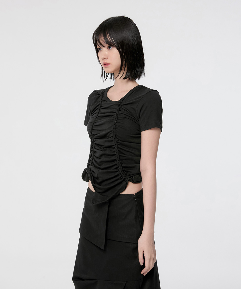 Handmade Twisted T-Shirt (Black)