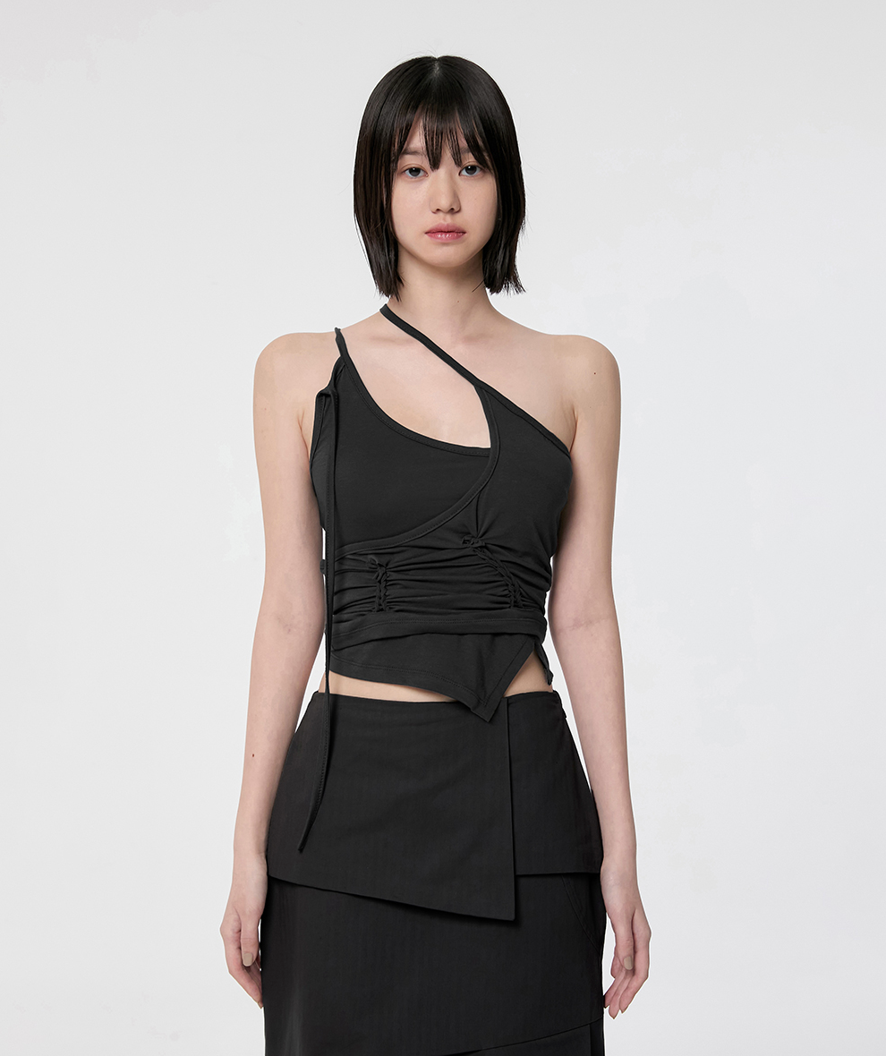Handmade Twisted Layered Top (Black)