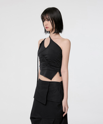 Handmade Twisted Layered Top (Black)