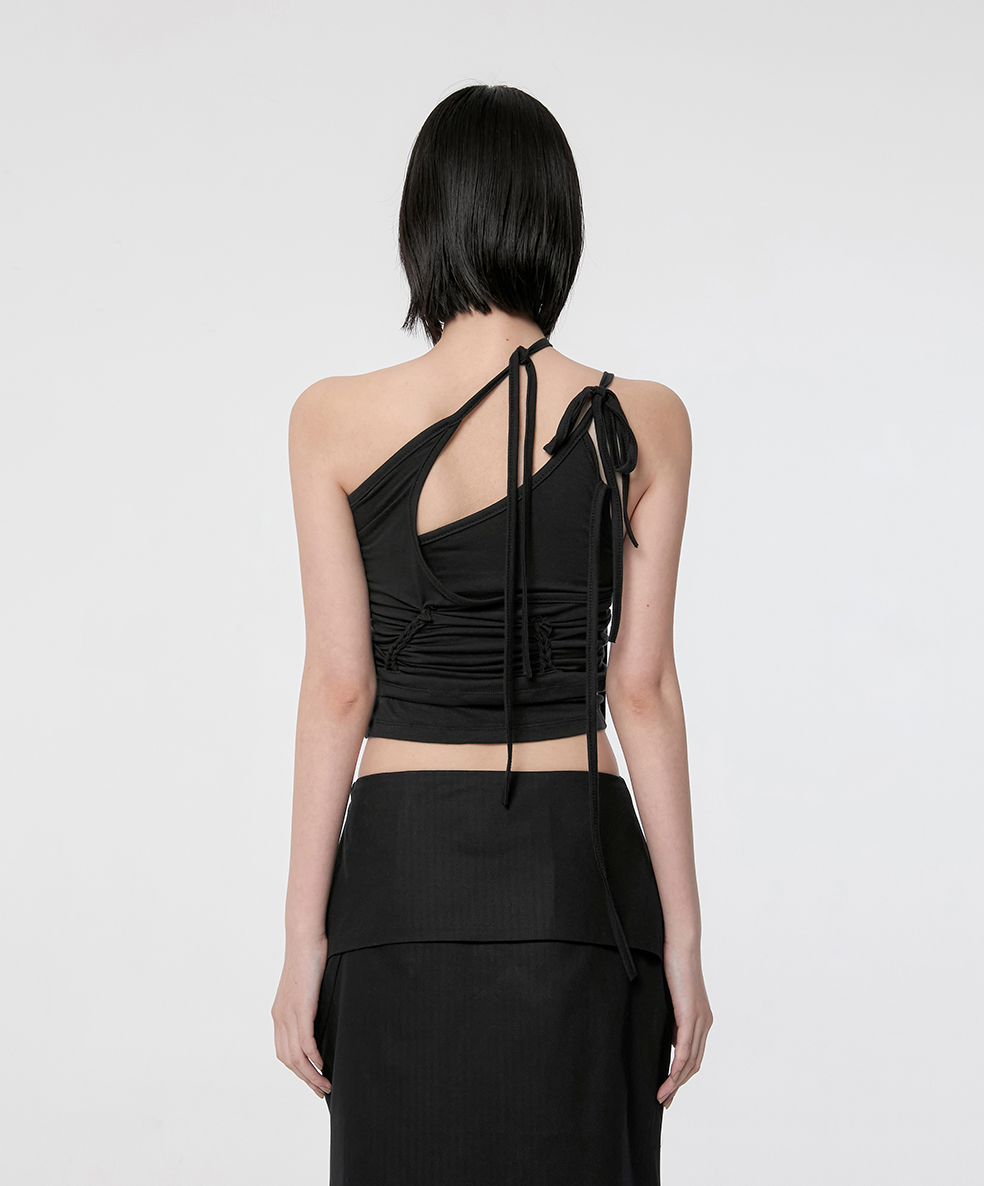 Handmade Twisted Layered Top (Black)