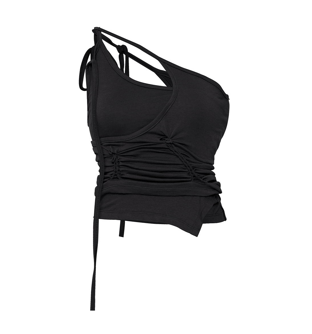 Handmade Twisted Layered Top (Black)