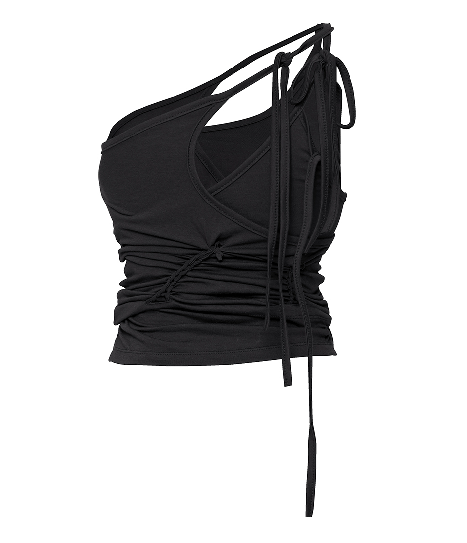 Handmade Twisted Layered Top (Black)