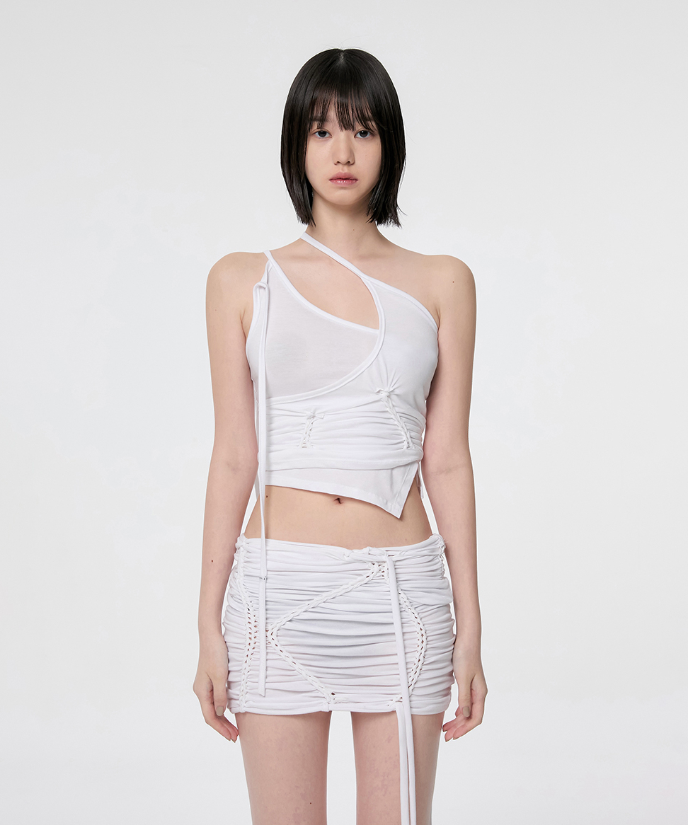 Handmade Twisted Layered Top (White)
