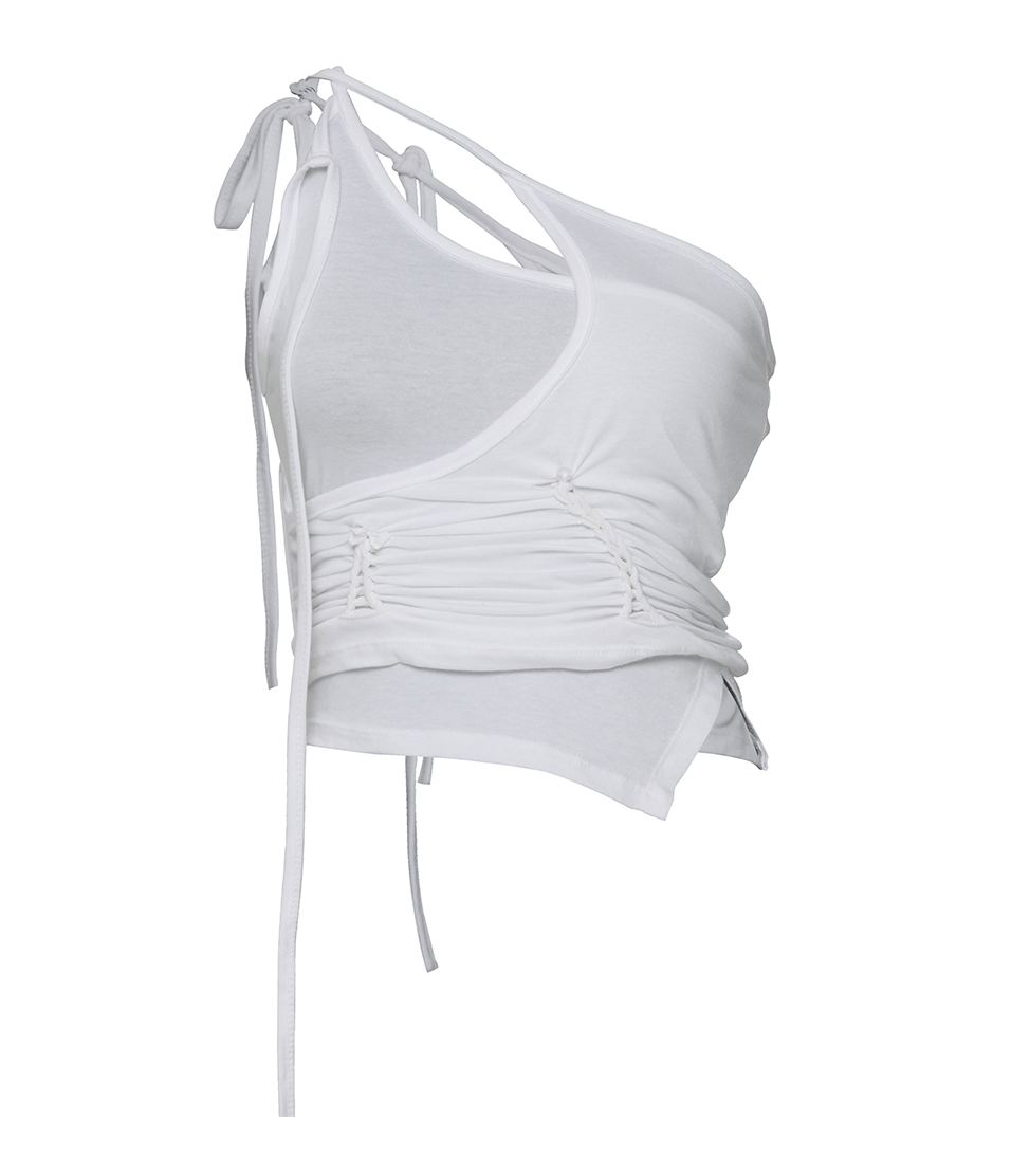 Handmade Twisted Layered Top (White)