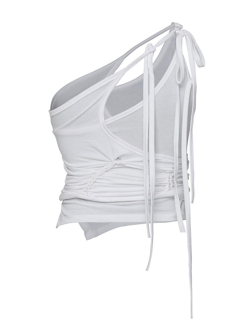 Handmade Twisted Layered Top (White)