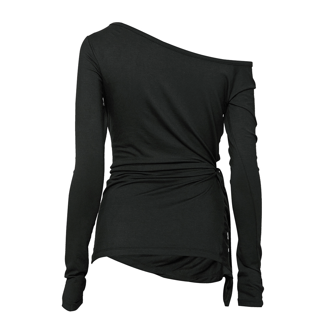Handmade Twisted One-Shoulder Long Sleeve (Black)