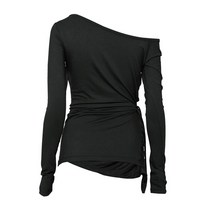 Handmade Twisted One-Shoulder Long Sleeve (Black)