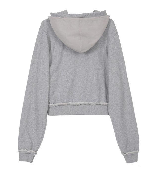 Layered Zip Hoodie (Gray)