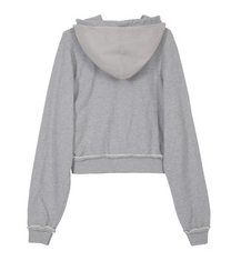 Layered Zip Hoodie (Gray)