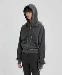 Layered Zip Hoodie (Charcoal)