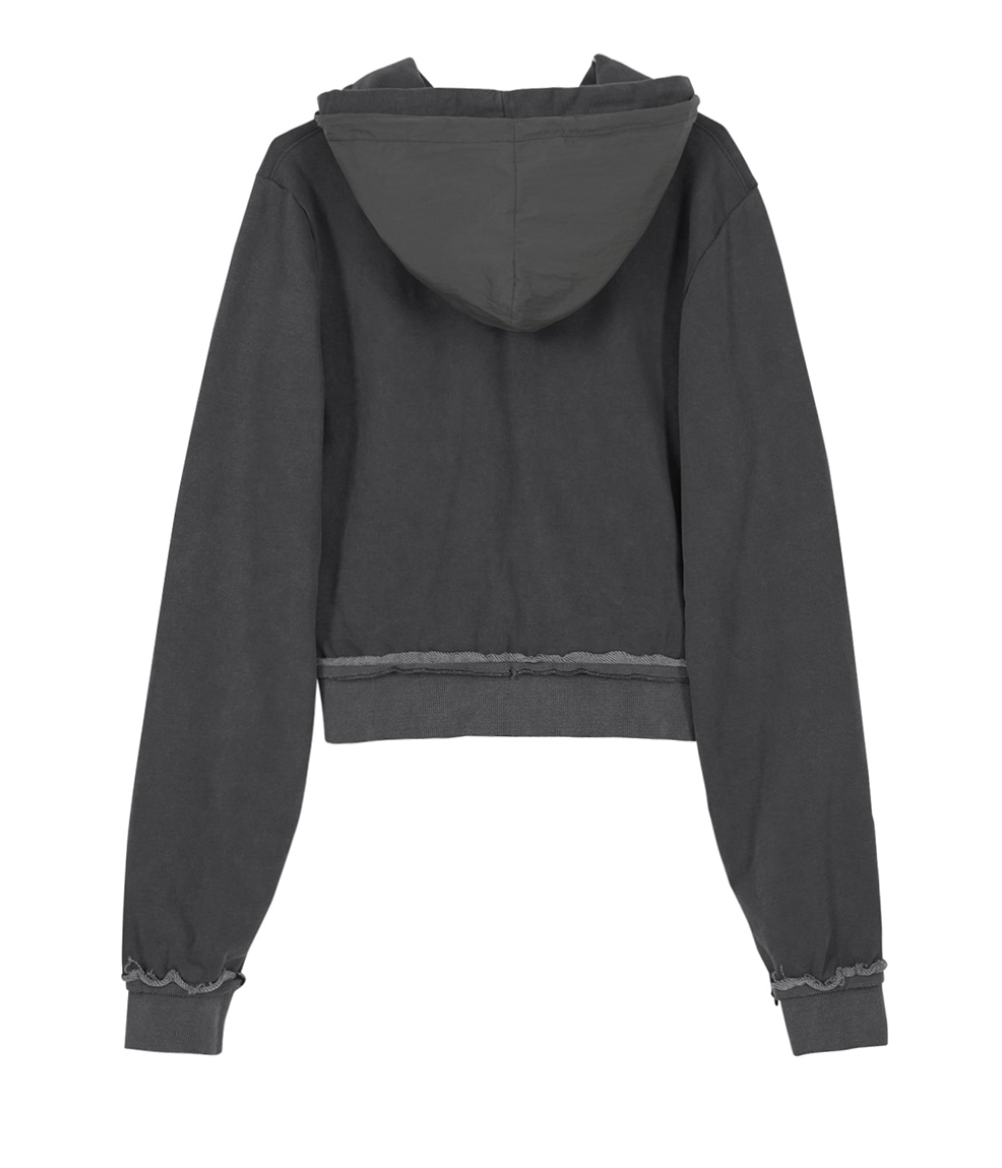Layered Zip Hoodie (Charcoal)