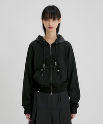 Layered Zip Hoodie (Black)