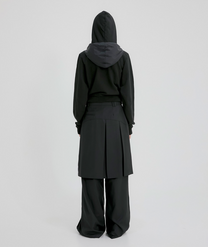 Layered Zip Hoodie (Black)