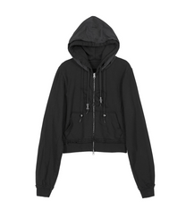Layered Zip Hoodie (Black)