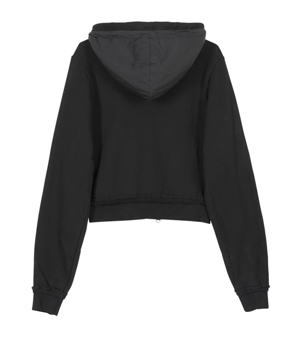Layered Zip Hoodie (Black)