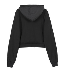 Layered Zip Hoodie (Black)