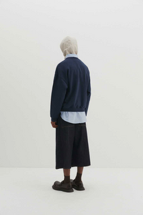 Multi Dart Bermuda Denim Pants (Indigo)