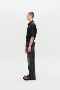 Western Flare Denim Pants (Black)