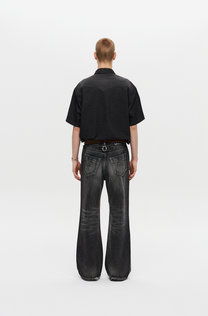 Western Flare Denim Pants (Black)