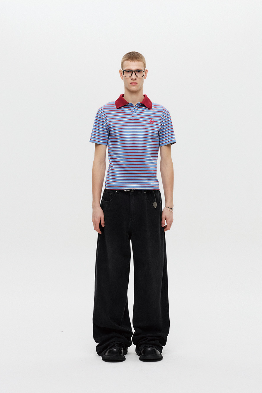 Signature Wide Denim Pants Washed (Black)