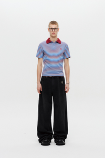 Signature Wide Denim Pants Washed (Black)