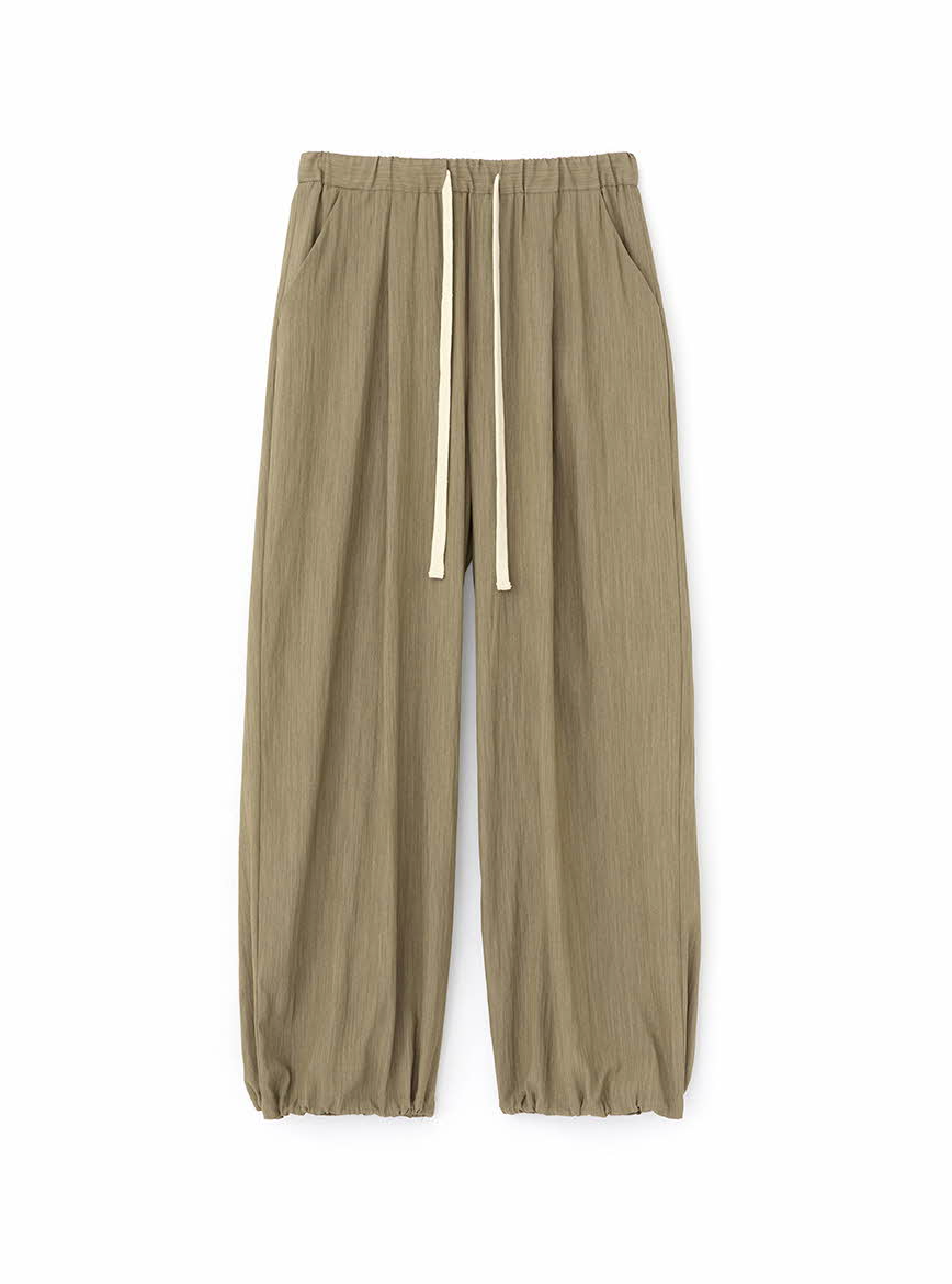 Summer one-tuck wide pants (Beige)