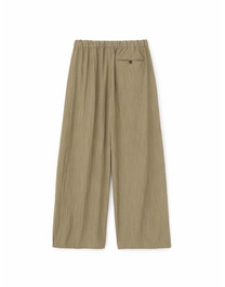 Summer one-tuck wide pants (Beige)
