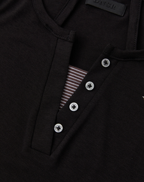 Layered Henley Neck Long Sleeve Black (FEMALE)