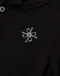 Layered Henley Neck Long Sleeve Black (FEMALE)