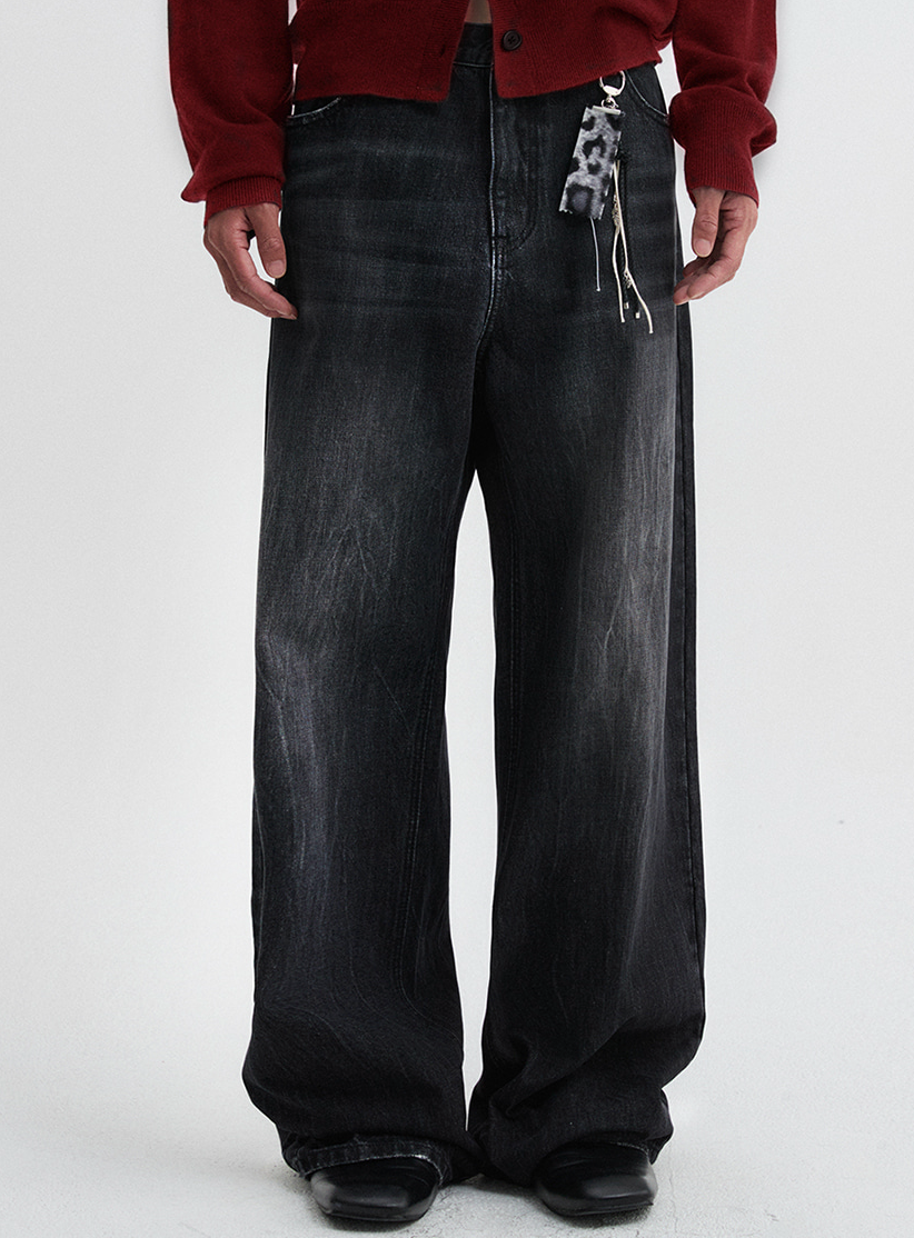 Leopard Layered Keychain Gray