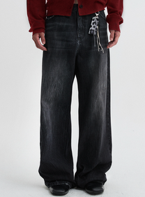 Leopard Layered Keychain Gray