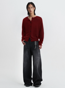 Leopard Layered Keychain Gray