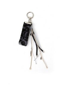 Leopard Layered Keychain Gray