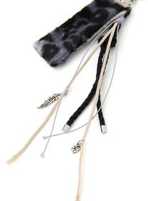 Leopard Layered Keychain Gray