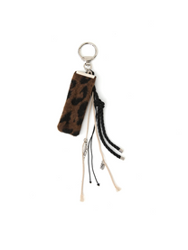 Leopard Layered Keychain Brown