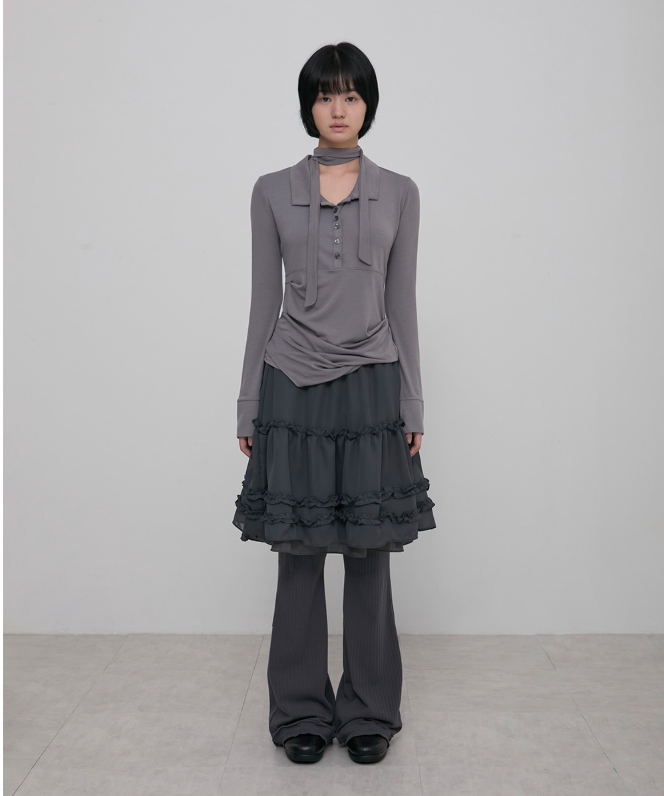 Asymmetrical Draped Hoodie Grey