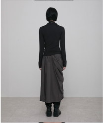 Asymmetrical Draped Hoodie Black