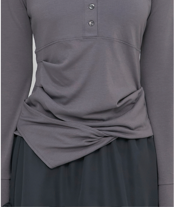 Asymmetrical Draped Hoodie Grey