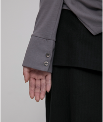 Asymmetrical Draped Hoodie Grey