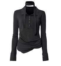 Asymmetrical Draped Hoodie Black