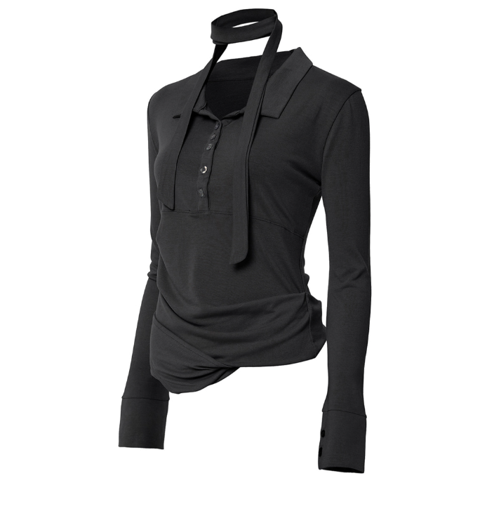 Asymmetrical Draped Hoodie Black