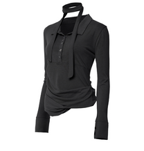 Asymmetrical Draped Hoodie Black