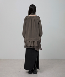 3-Layered Scarf Long Sleeve (Brown)