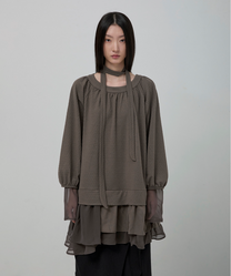 3-Layered Scarf Long Sleeve (Brown)