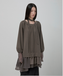 3-Layered Scarf Long Sleeve (Brown)