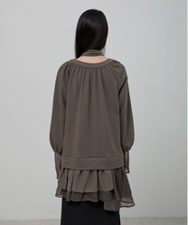 3-Layered Scarf Long Sleeve (Brown)