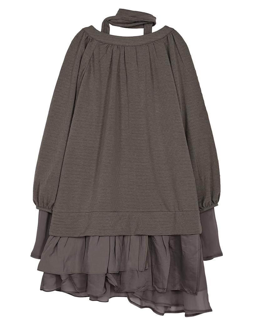 3-Layered Scarf Long Sleeve (Brown)