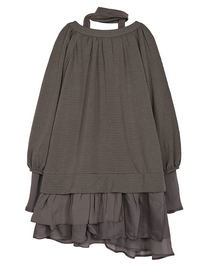 3-Layered Scarf Long Sleeve (Brown)