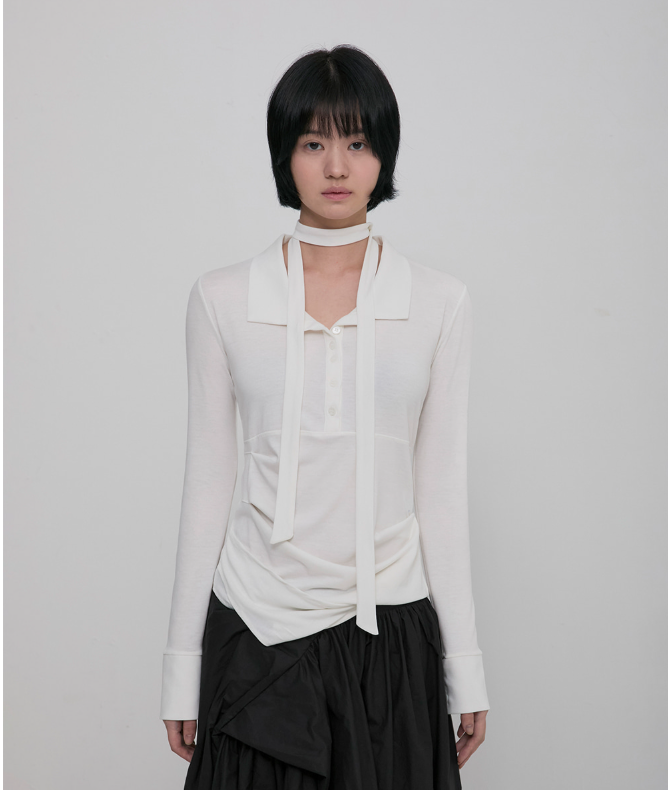 Asymmetrical Draped Hoodie (Ivory)