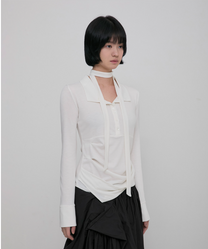 Asymmetrical Draped Hoodie (Ivory)